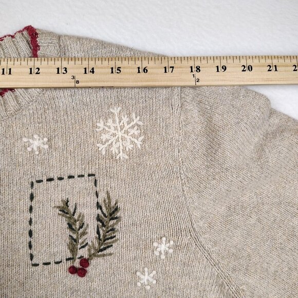 VTG Croft & Barrow Sweater Womens 2X Wool Blend Christmas Ice Skates - Picture 8 of 9